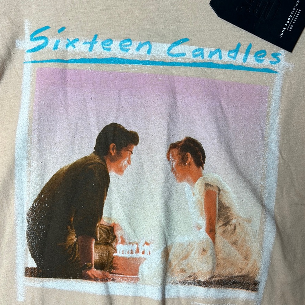 Junk food clothing company sixteen candles vintage style Tee coral size small